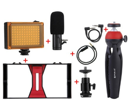 JMT-567882 Universal Handheld Camera Stand with Hot Shoe Mounts for Mobile Filming