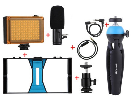 JMT-567882 Universal Handheld Camera Stand with Hot Shoe Mounts for Mobile Filming