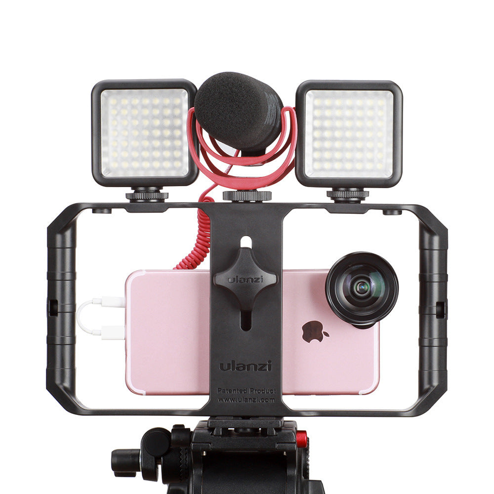 JMT-567882 Universal Handheld Camera Stand with Hot Shoe Mounts for Mobile Filming