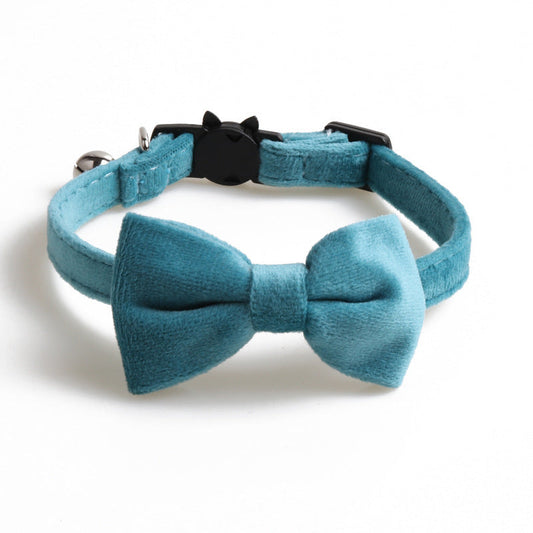 JMT-568010 Bow Cat Collar with Bell - Colorful Cloth Design, Adjustable Length 1.0 * 28CM