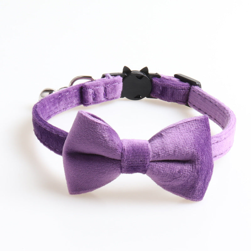 JMT-568010 Bow Cat Collar with Bell - Colorful Cloth Design, Adjustable Length 1.0 * 28CM