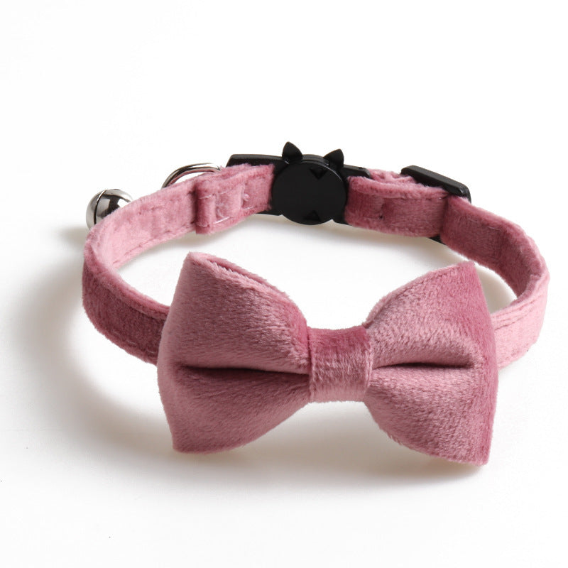 JMT-568010 Bow Cat Collar with Bell - Colorful Cloth Design, Adjustable Length 1.0 * 28CM