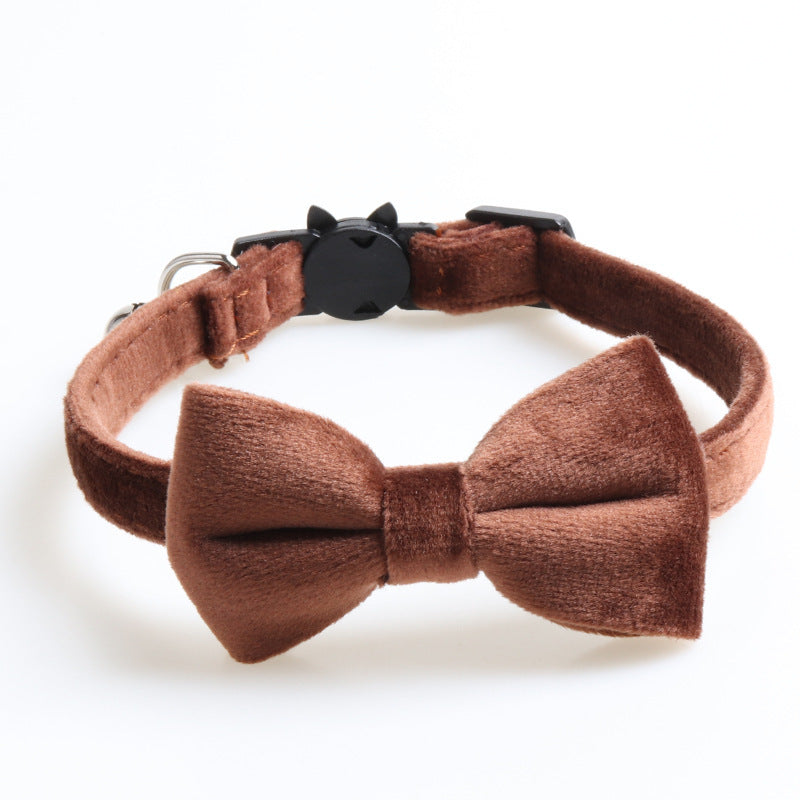 JMT-568010 Bow Cat Collar with Bell - Colorful Cloth Design, Adjustable Length 1.0 * 28CM