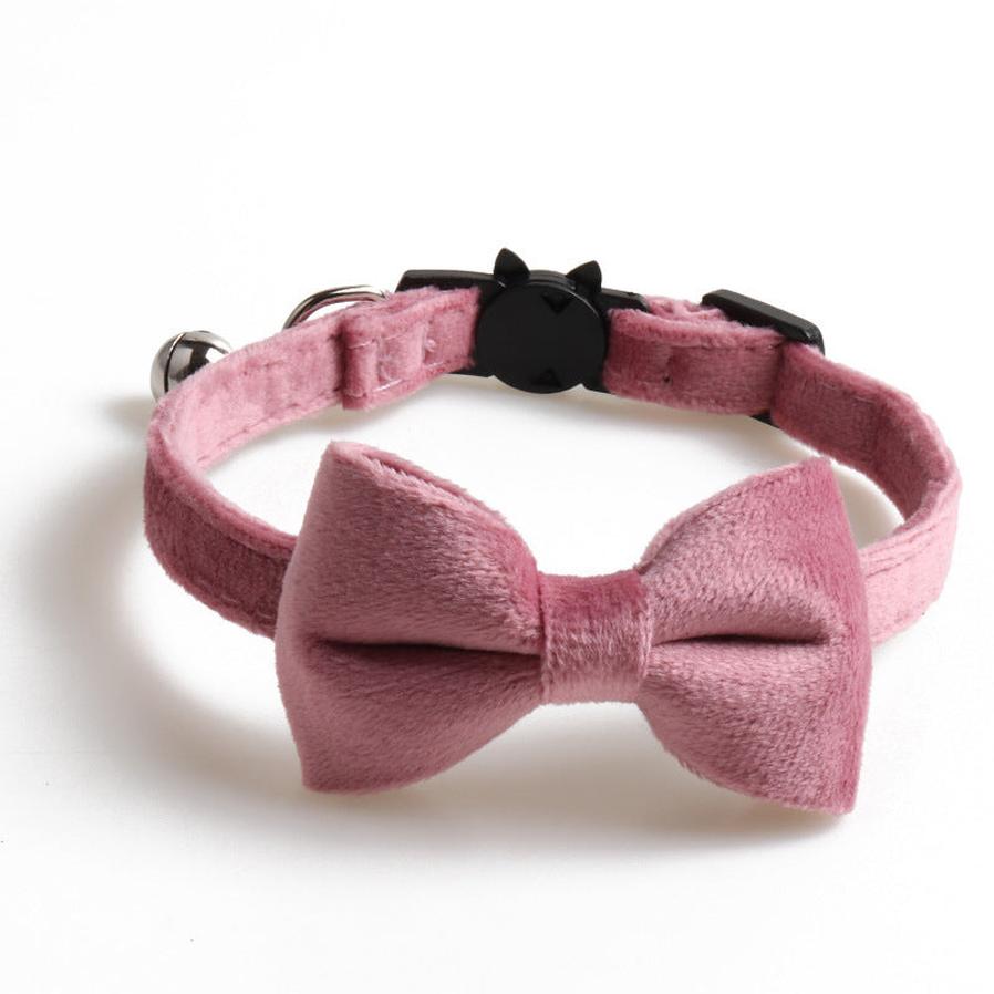 JMT-568010 Bow Cat Collar with Bell - Colorful Cloth Design, Adjustable Length 1.0 * 28CM
