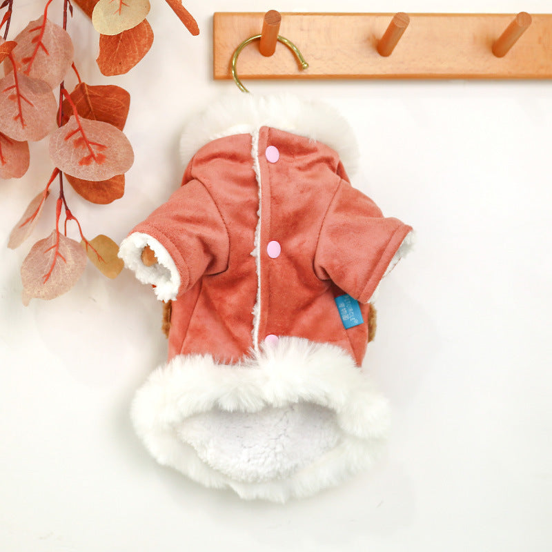 JMT-568138 Casual Pink Cartoon Elk Cotton Coat for Dogs in Multiple Sizes