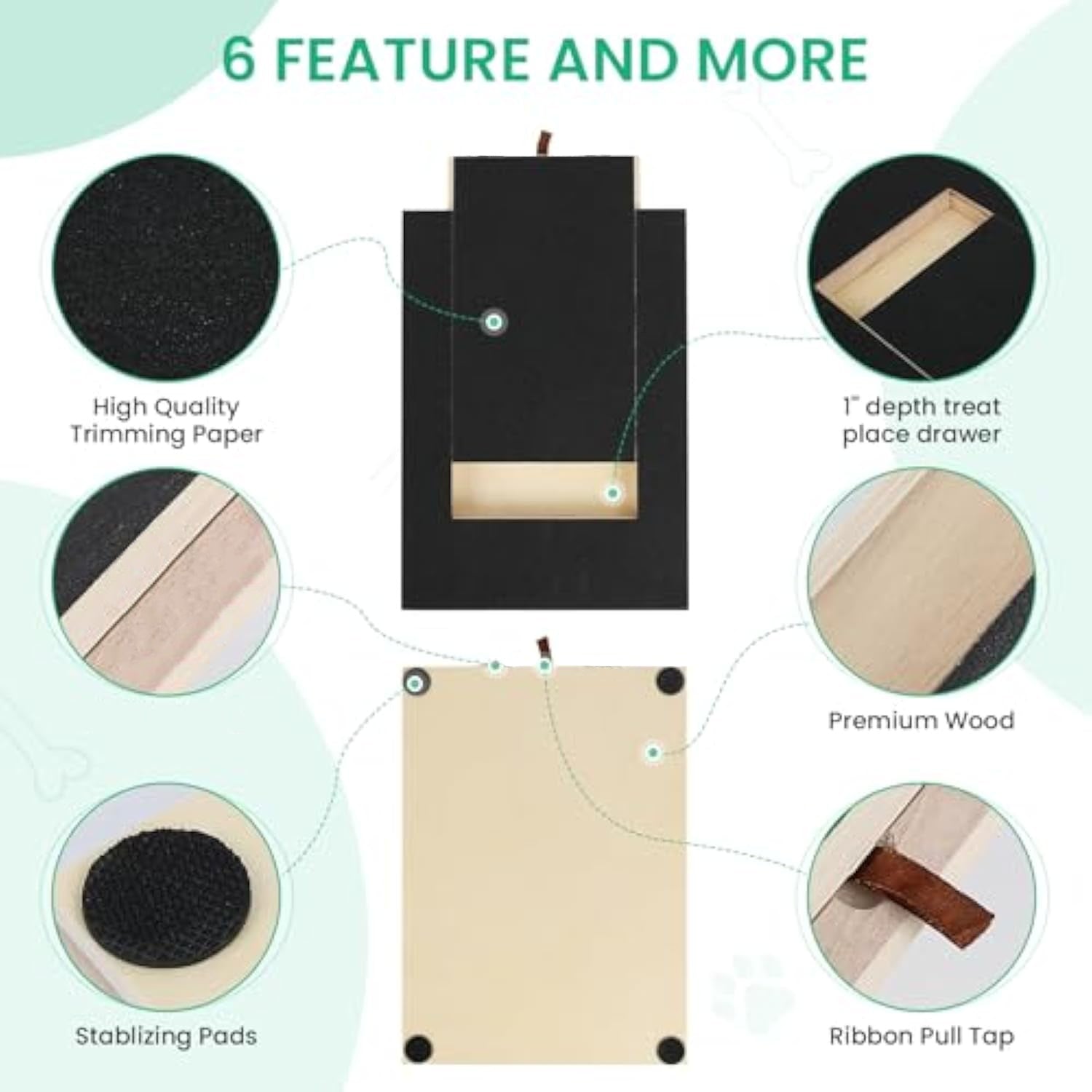 JMT-568330 Gentle Dog Nail Scratch Board with Treat Drawer for Easy Nail Trimming