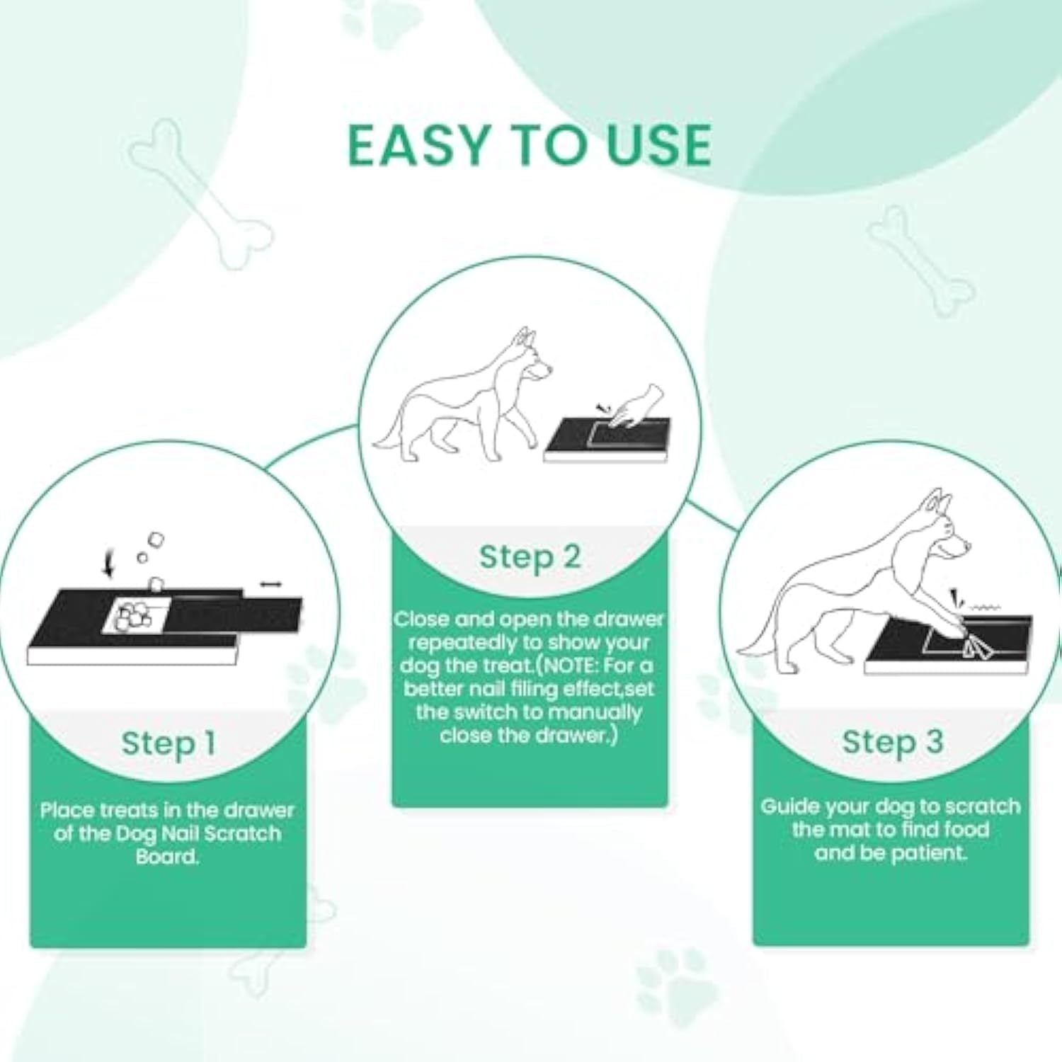 JMT-568330 Gentle Dog Nail Scratch Board with Treat Drawer for Easy Nail Trimming