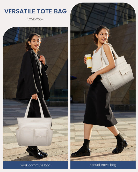 JMT-568330 Stylish 15.6 Inch Laptop Tote Bag for Work with Multiple Pockets for Women