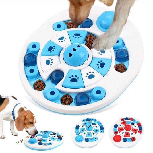 JMT-568522 Interactive Dog Puzzle Toy with Spherical Bells and 24 Hidden Treat Locations for Safe Feeding and Training