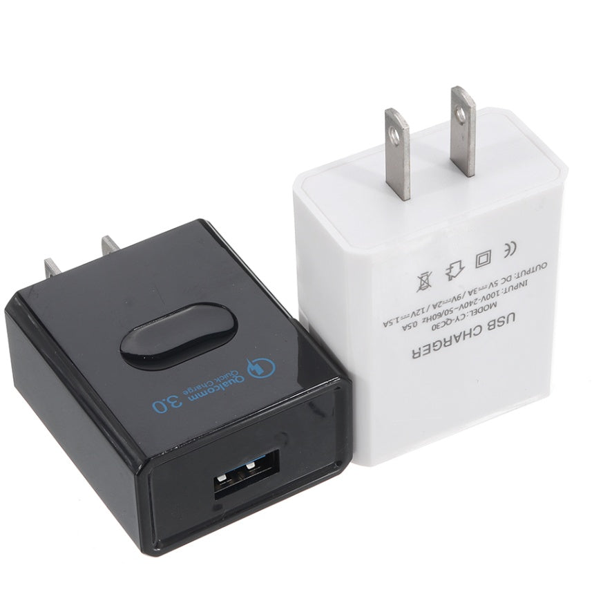 JMT-568842 Fast Charging QC 3.0 USB Wall Adapter - Compact Mobile Phone Charger for All Devices