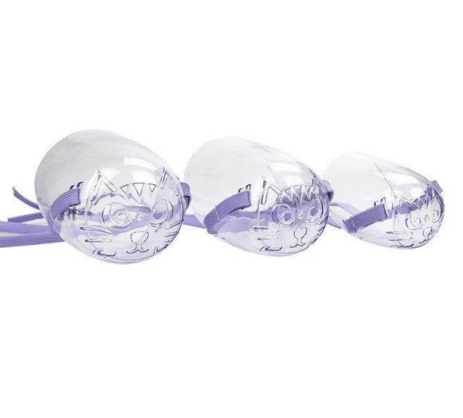 JMT-569162 Transparent Cat Eye Mask and Bite-Proof Headgear for Safe Bathing and Injection, Purple, Available in S, M, L Sizes