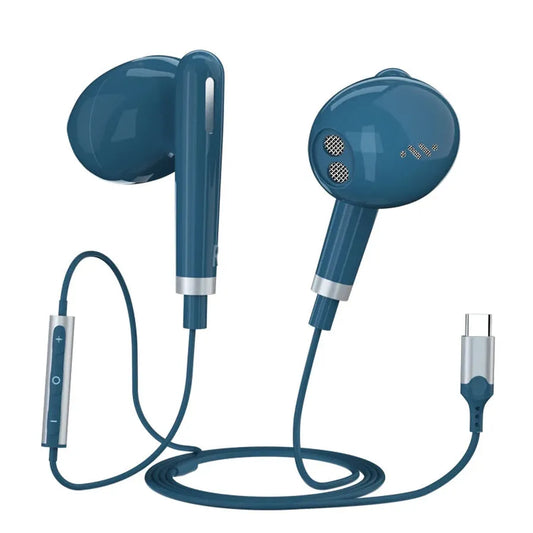 JMT-569162 Wired Type C Earphones Compatible with iPhone 15 Pro Max, Google Pixel 8, OnePlus, and Huawei with Microphone