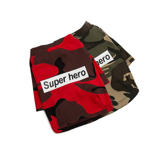 JMT-569290 Camouflage Raglan T-Shirt for Pets - Soft Cotton Blend Fabric, Ideal for Spring and Summer