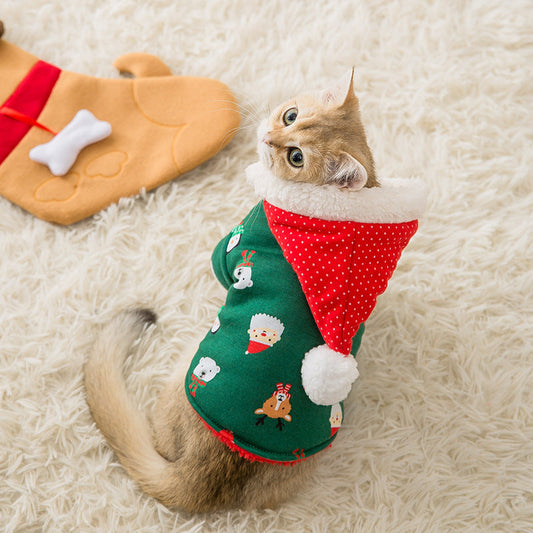 JMT-569418 Padded Dog Coat with Hood for Christmas and New Year Celebration