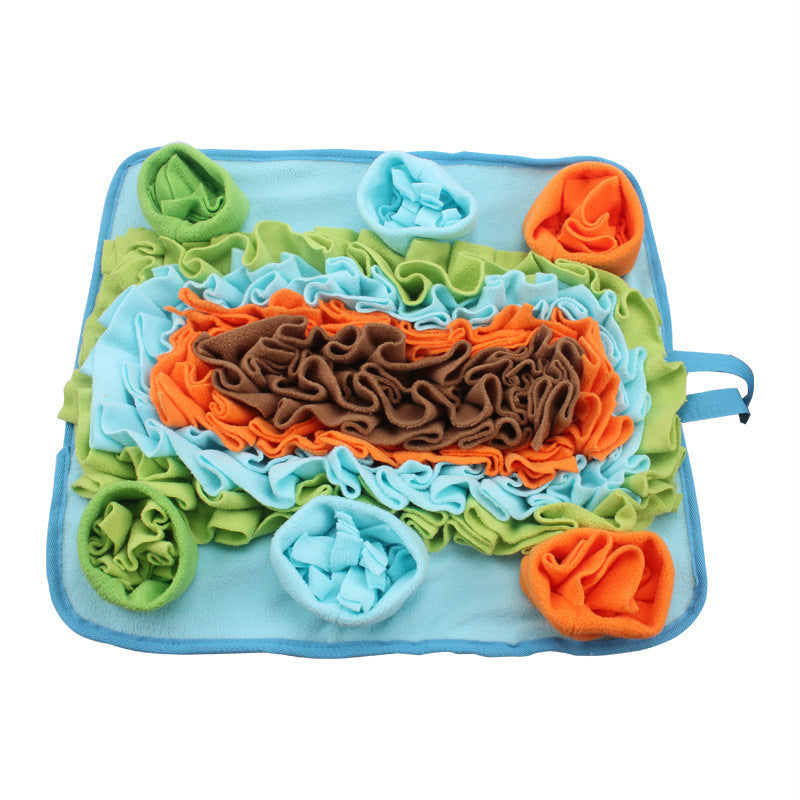 JMT-569482 Interactive Snuffle Mat for Dogs - Nosework Feeding Activity, Easy to Fill & Machine Washable, 50x45cm Fleece Design