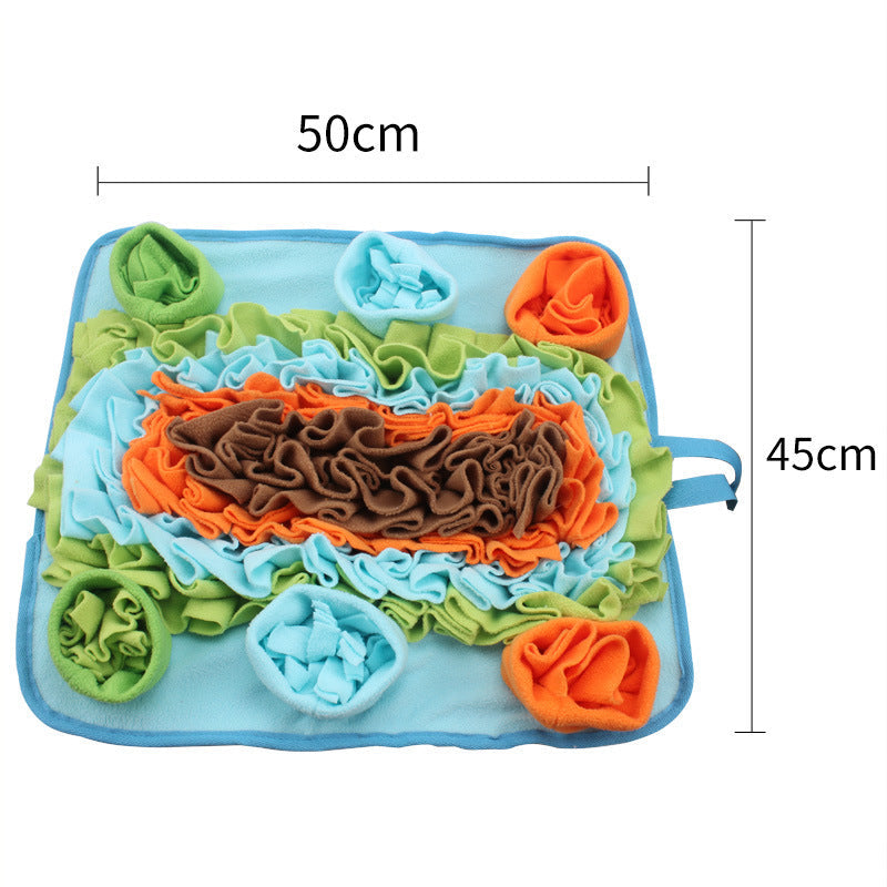 JMT-569482 Interactive Snuffle Mat for Dogs - Nosework Feeding Activity, Easy to Fill & Machine Washable, 50x45cm Fleece Design