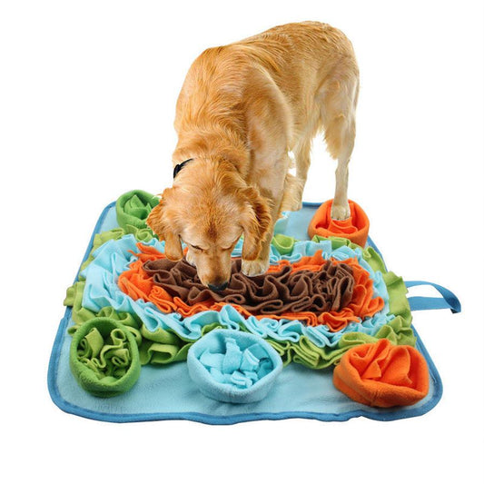 JMT-569482 Interactive Snuffle Mat for Dogs - Nosework Feeding Activity, Easy to Fill & Machine Washable, 50x45cm Fleece Design