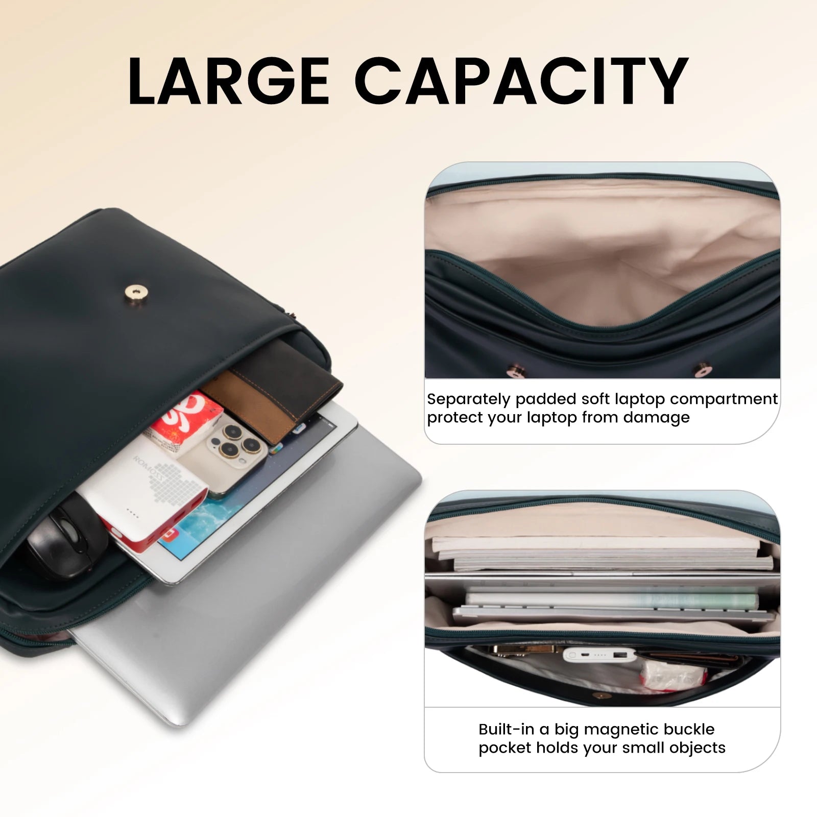 JMT-569482 Spacious 15.6 Inch Laptop Shoulder Bag for Women - Stylish Canvas Office Handbag