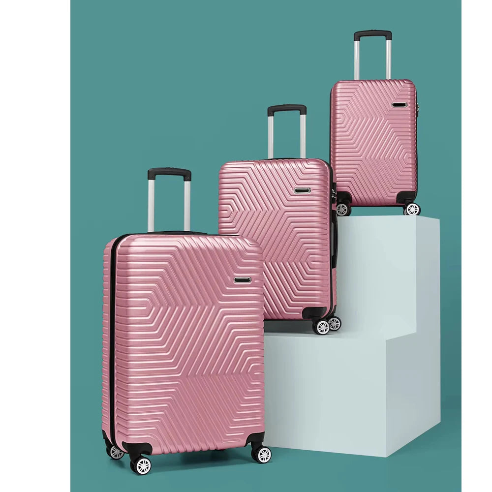 JMT-569546 3-Piece Luggage Set - Durable ABS Trolley Bags with 20-Inch Suitcase for Travel