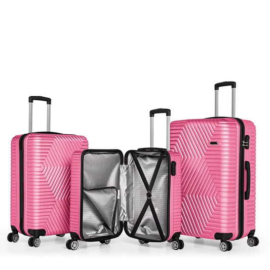 JMT-569546 3-Piece Luggage Set - Durable ABS Trolley Bags with 20-Inch Suitcase for Travel