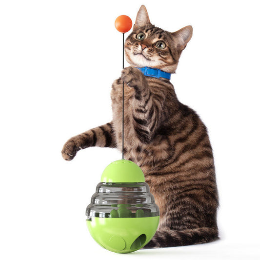 JMT-569674 Interactive Pet Food Dispensing Ball for Cats - Transparent PC with Durable PP and ABS Materials - 100x100x125 mm