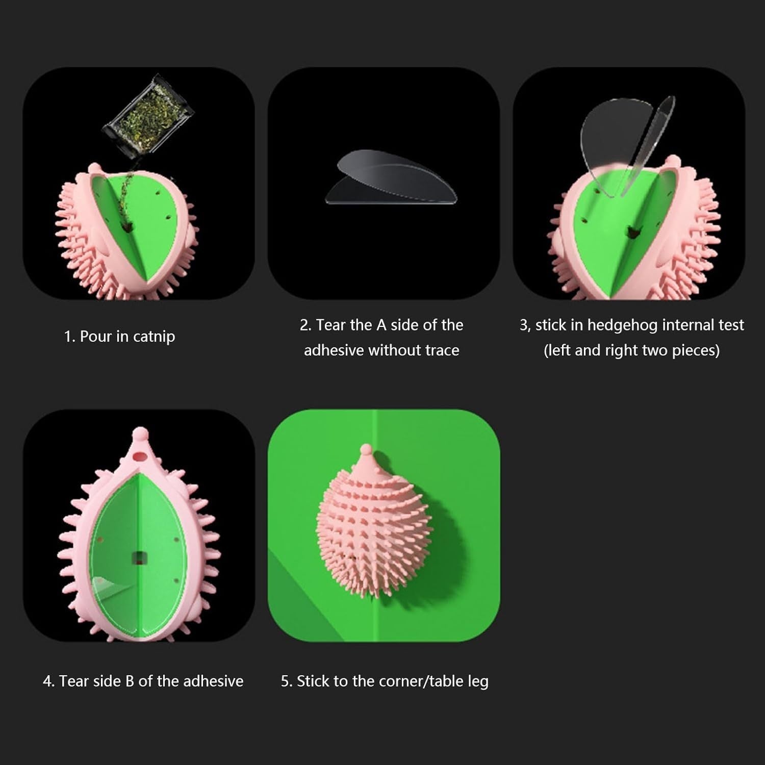 JMT-569802 Interactive Hedgehog-Shaped Cat Scratcher and Grooming Toy for Fun Playtime