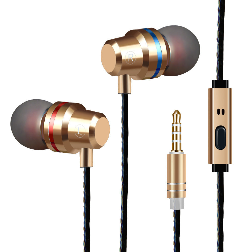 JMT-569994 In-Ear Dynamic Metal Headphones with Microphone - Stylish and Lightweight Design