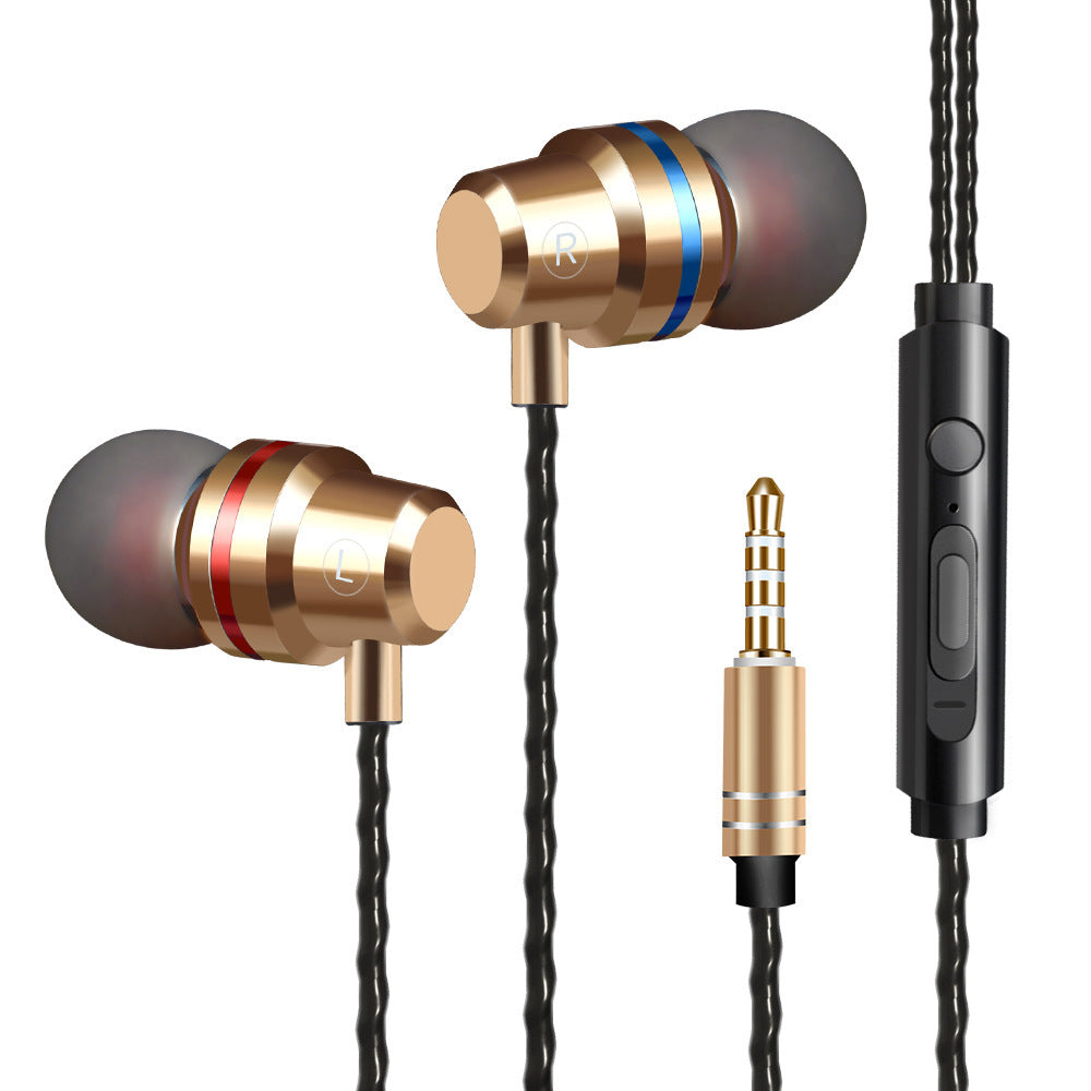 JMT-569994 In-Ear Dynamic Metal Headphones with Microphone - Stylish and Lightweight Design