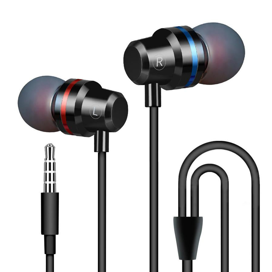 JMT-569994 In-Ear Dynamic Metal Headphones with Microphone - Stylish and Lightweight Design