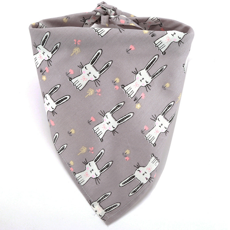 JMT-570122 Animal Print Cotton Dog Bandana - Soft Breathable Triangle Scarf for Pets - 65cm Size