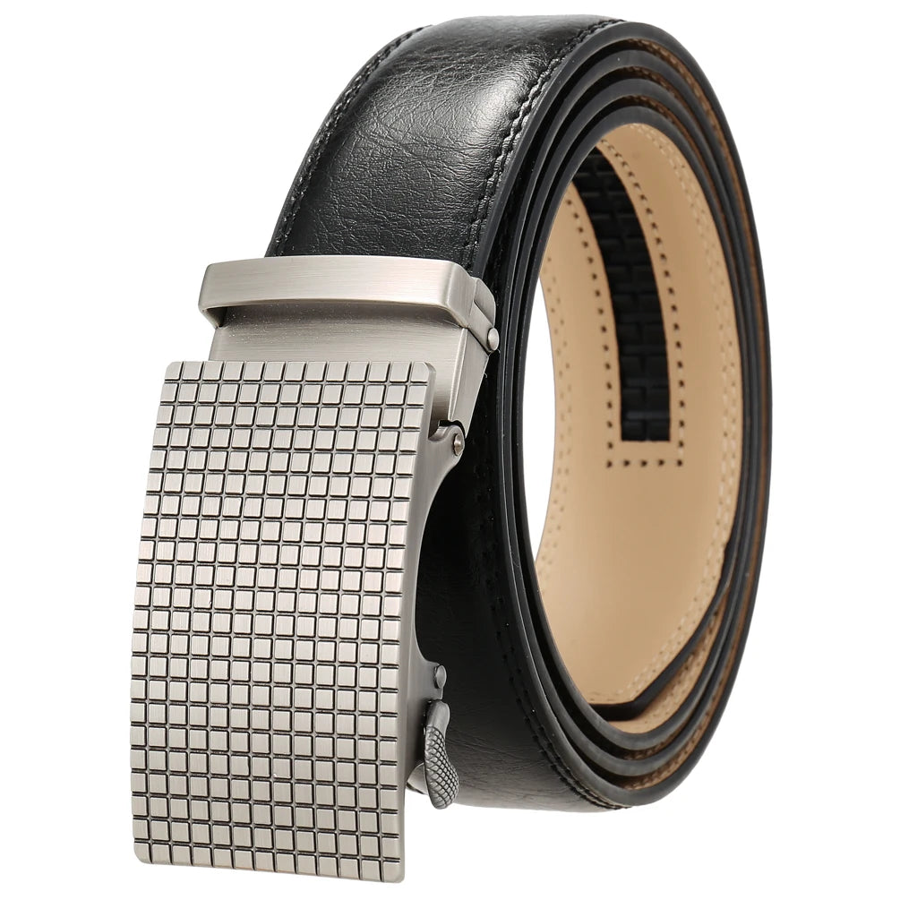 JMT-570250 Automatic Leather Belt with Alloy Buckle for Men - Stylish and Functional Design