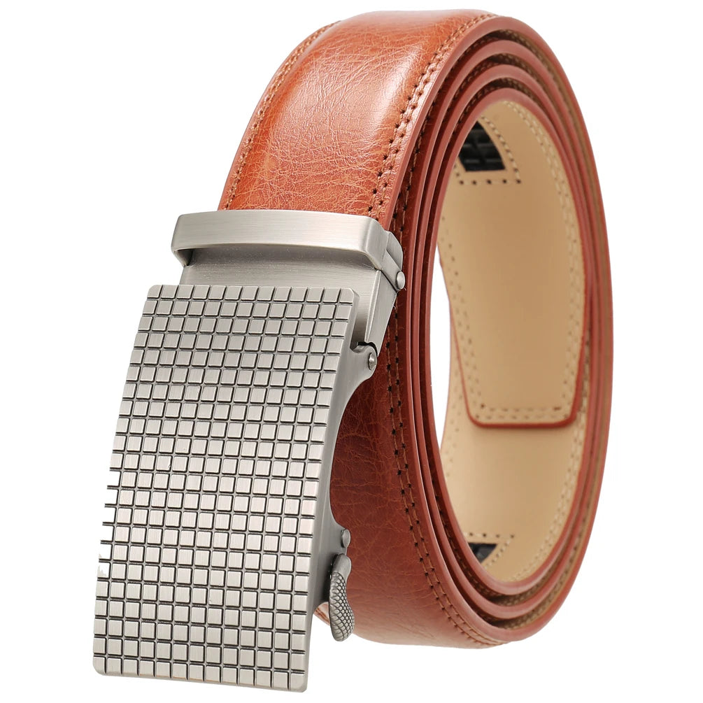 JMT-570250 Automatic Leather Belt with Alloy Buckle for Men - Stylish and Functional Design