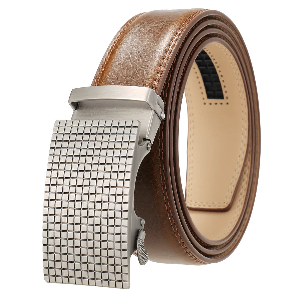 JMT-570250 Automatic Leather Belt with Alloy Buckle for Men - Stylish and Functional Design