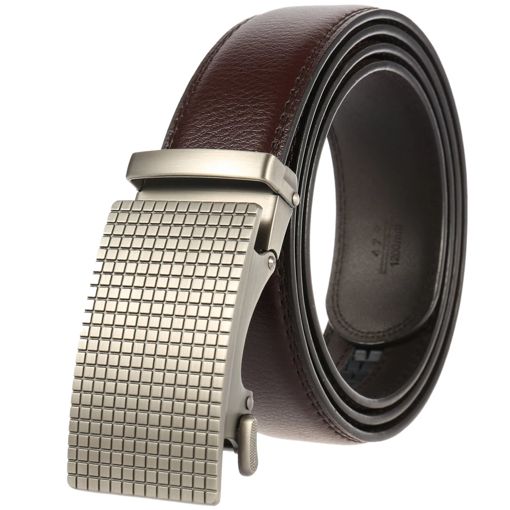 JMT-570250 Automatic Leather Belt with Alloy Buckle for Men - Stylish and Functional Design