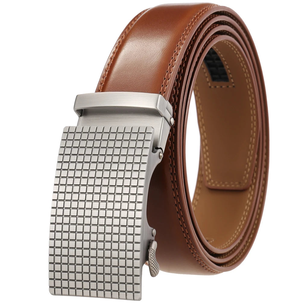 JMT-570250 Automatic Leather Belt with Alloy Buckle for Men - Stylish and Functional Design