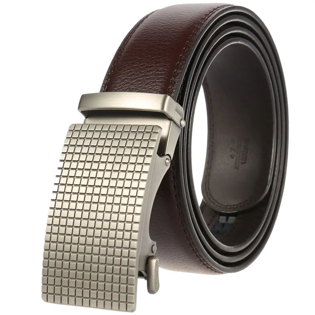 JMT-570250 Automatic Leather Belt with Alloy Buckle for Men - Stylish and Functional Design