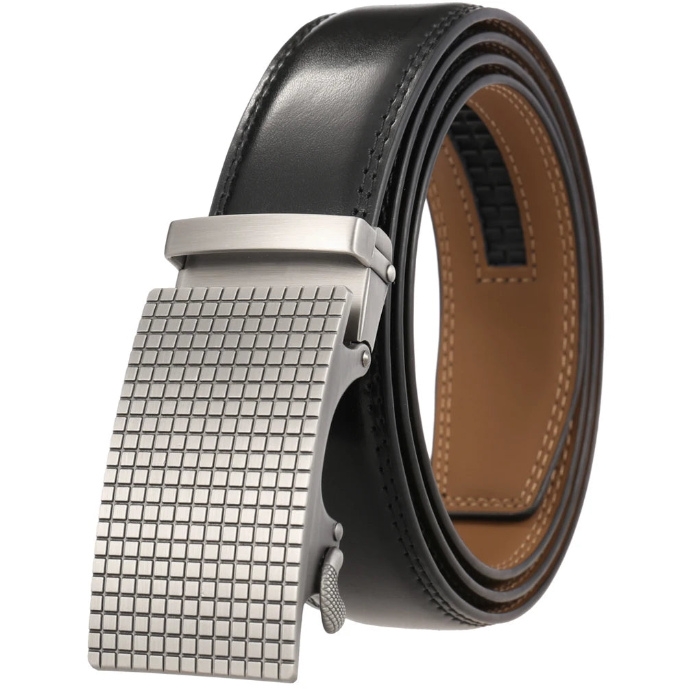 JMT-570250 Automatic Leather Belt with Alloy Buckle for Men - Stylish and Functional Design
