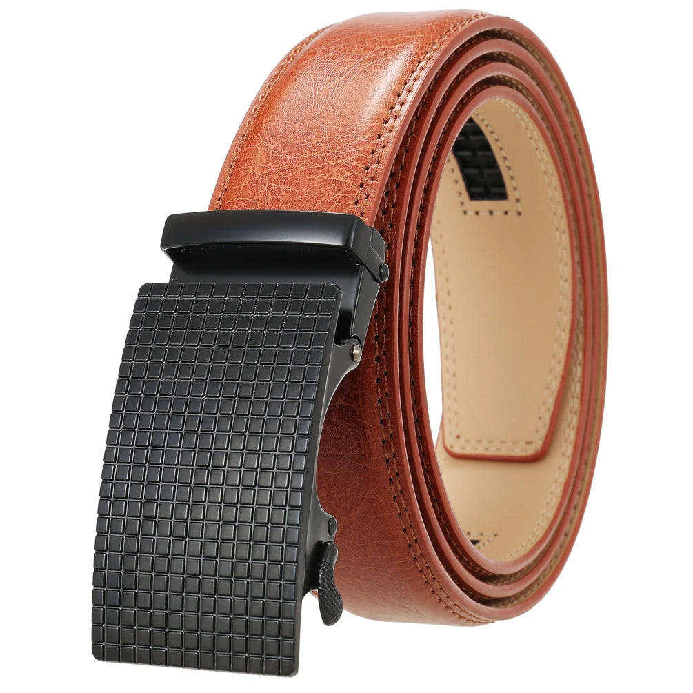 JMT-570250 Automatic Leather Belt with Alloy Buckle for Men - Stylish and Functional Design