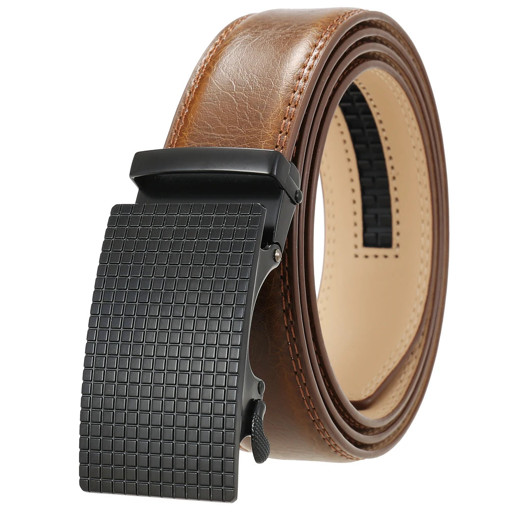 JMT-570250 Automatic Leather Belt with Alloy Buckle for Men - Stylish and Functional Design