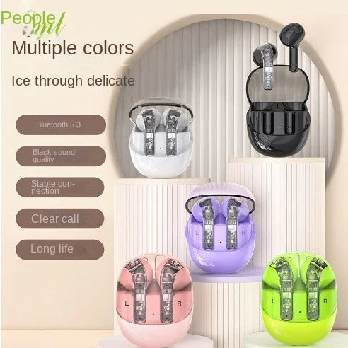 JMT-570826 Transparent Wireless Bluetooth In-Ear Headset with High Sound Quality and LED Battery Indicator