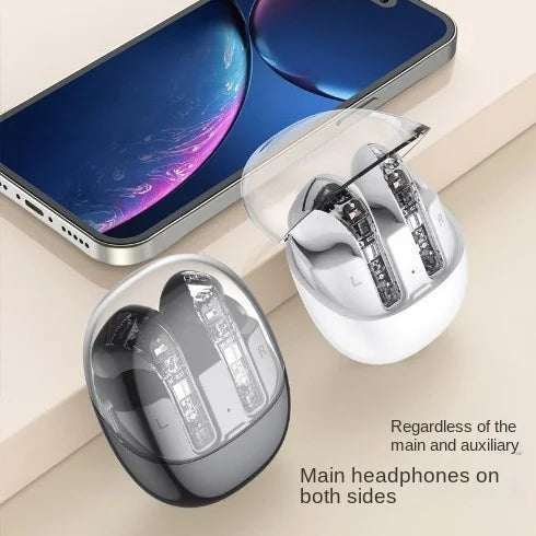 JMT-570826 Transparent Wireless Bluetooth In-Ear Headset with High Sound Quality and LED Battery Indicator