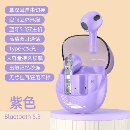 JMT-570826 Transparent Wireless Bluetooth In-Ear Headset with High Sound Quality and LED Battery Indicator
