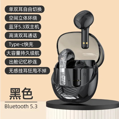 JMT-570826 Transparent Wireless Bluetooth In-Ear Headset with High Sound Quality and LED Battery Indicator