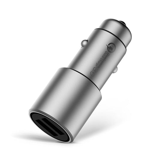 JMT-570826 Xiaomi Quick Charge Stainless Steel Car Charger with Dual USB Output
