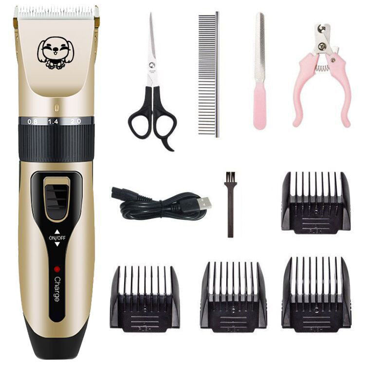 JMT-570890 Rechargeable Electric Dog Hair Clipper with Detachable Titanium Ceramic Blades and Adjustable Length Combs