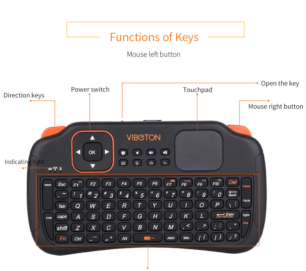 JMT-571274 S1 Mini Wireless Mouse with Touchpad - USB Connection