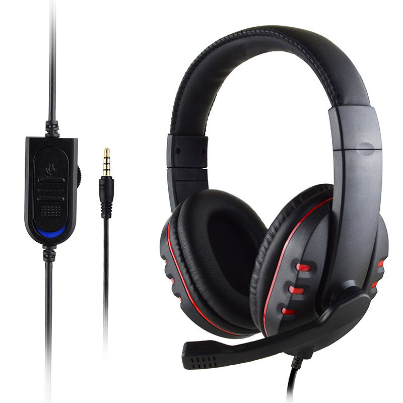 JMT-571466 Wired Over-Ear Gaming Headset with Microphone for PlayStation 4 - 3.5mm Connection, Leather Ear Cushions, 1.2m Cable