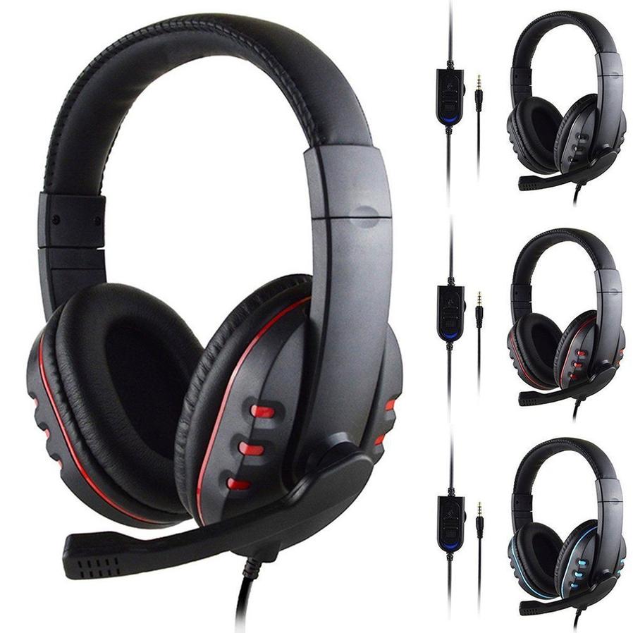 JMT-571466 Wired Over-Ear Gaming Headset with Microphone for PlayStation 4 - 3.5mm Connection, Leather Ear Cushions, 1.2m Cable