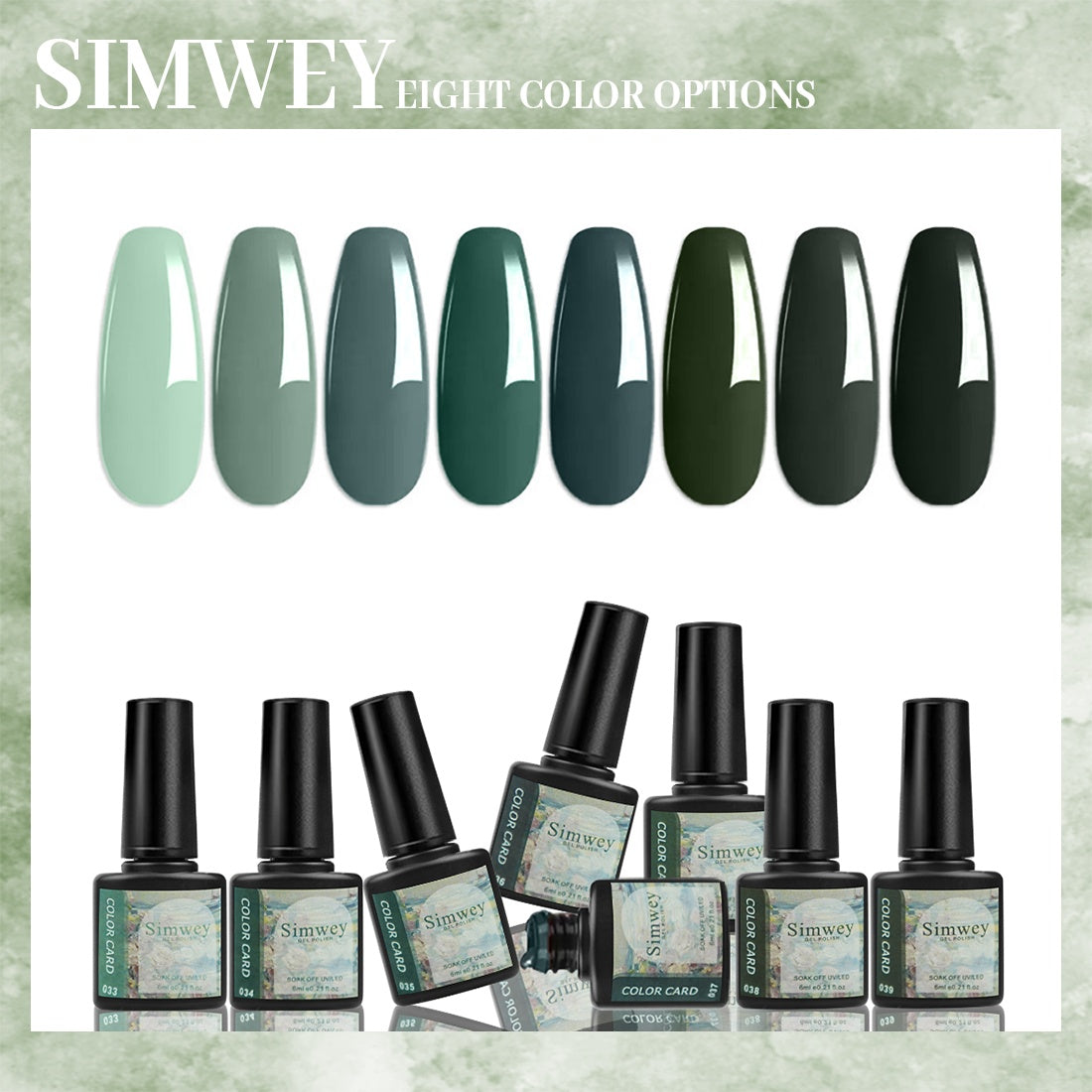 JMT-572106 8-Piece Gel Nail Polish Set - Long-lasting and Vibrant Colors for Stunning Manicures