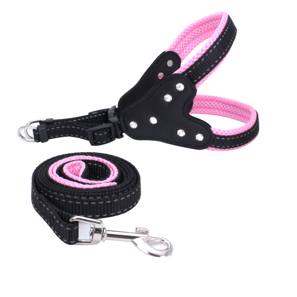 JMT-572298 Reflective Nylon Pet Traction Sleeve with Adjustable Strap - Available in Multiple Colors